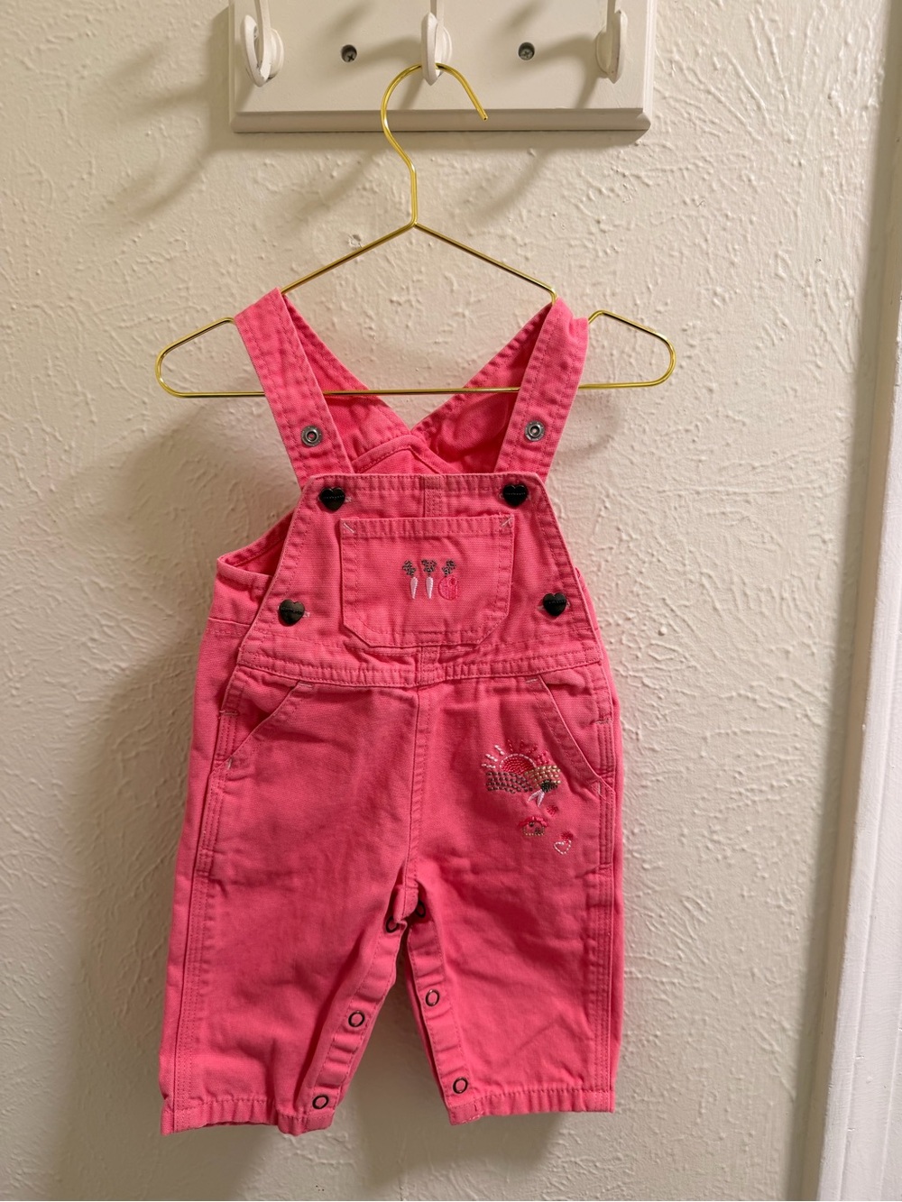 Carhartt Pink Embroidered Toddler Overalls
